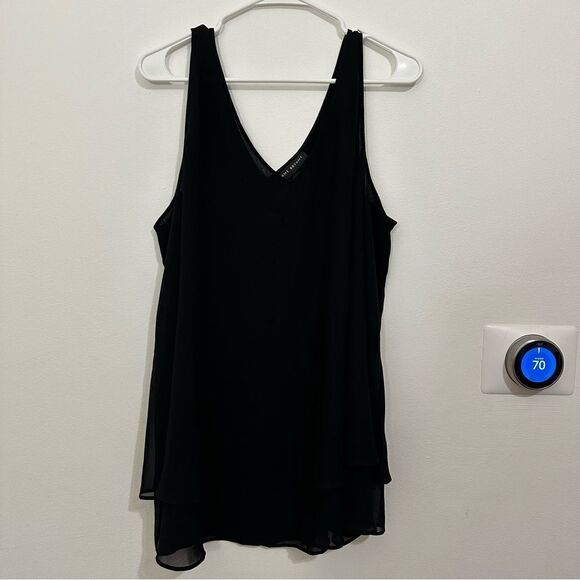 Lane‎ Bryant Sheer Lined Black Swing V Neck Tank Top size 20 - Picture 2 of 7